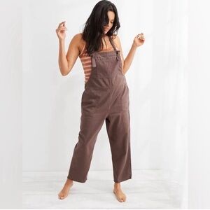 aerie Brown Women's Denim Overalls - Rustic Casual